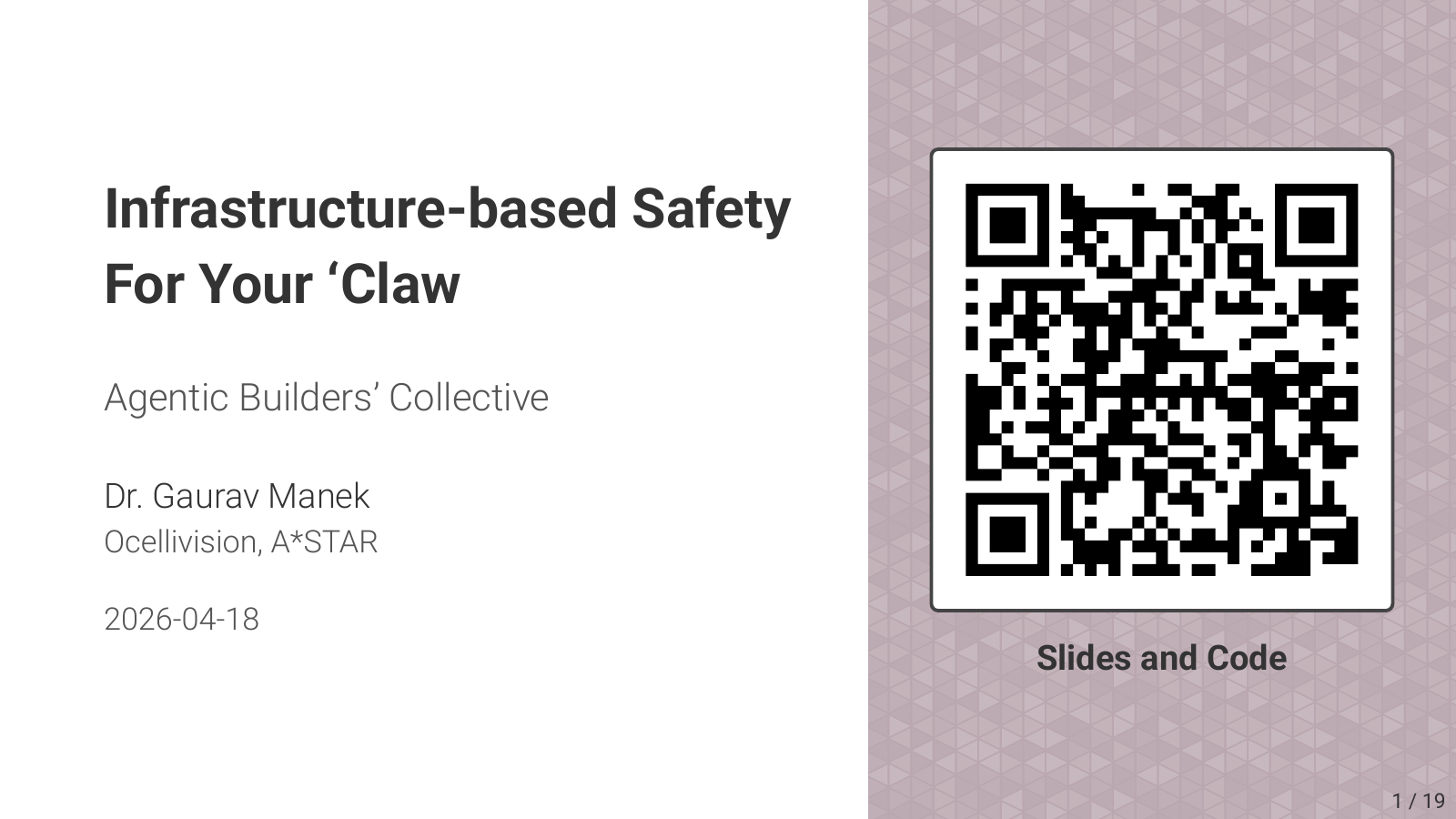 Infrastructure-based safety for your ’Claw — cover